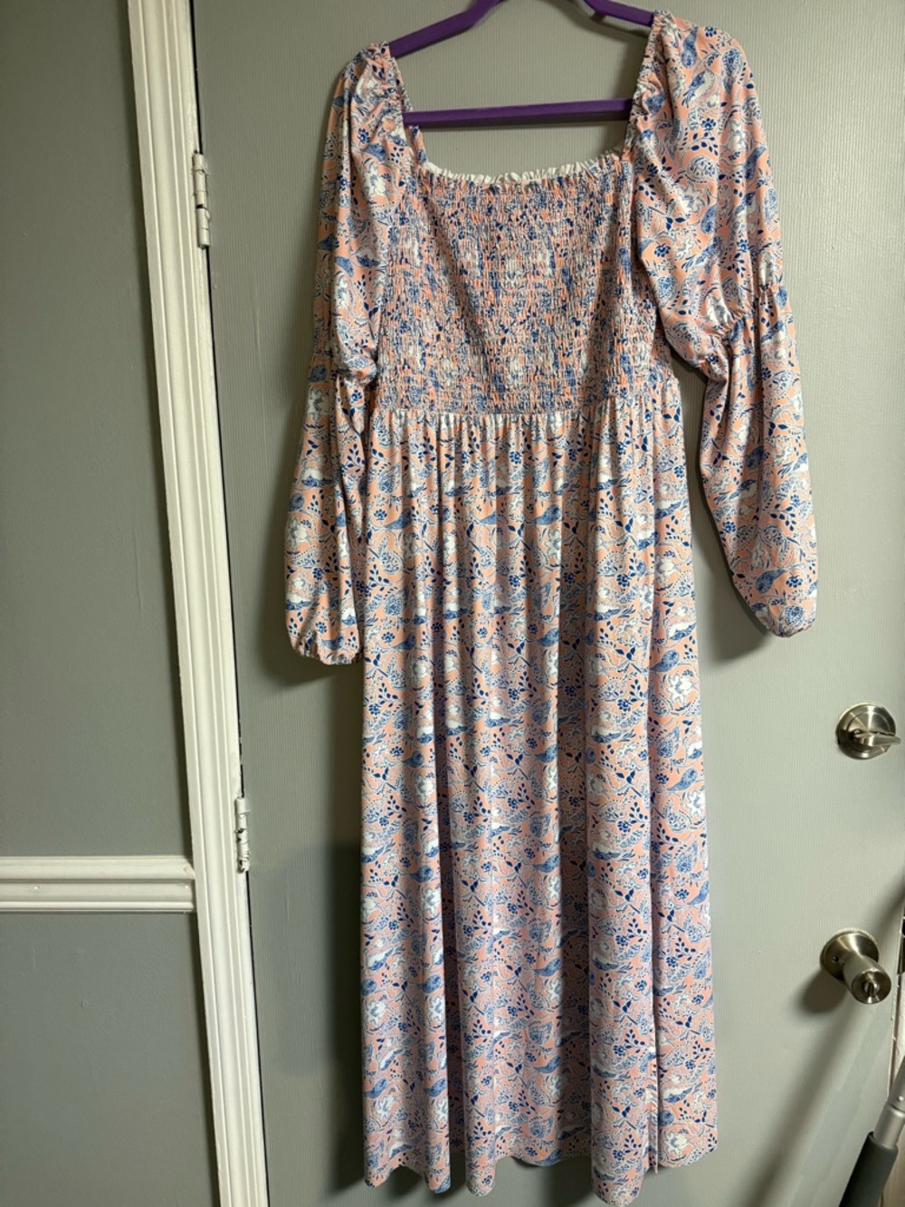 Smocked Square-Neck Maxi Dress. Cabana Life.  SPF clothing